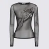 Jean Paul Gaultier Top The Sequin In Tulle Nero Donna In Black