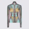 Jean Paul Gaultier Sheer Turtleneck Top Long Sleeves Design In Multi