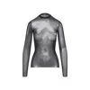 Jean Paul Gaultier Top Long Sleeve Silver Dust Woman Black In Gray