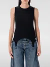 Jean Paul Gaultier Cotton Ribbed Tank Top With Lingerie Garter Clothing In Black