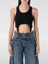 Jean Paul Gaultier Cotton Ribbed Bra With Lingerie Garter Clothing In Black