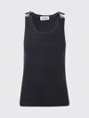 Jean Paul Gaultier Ribbed Sleeveless Top Metal Hardware In Black
