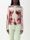 Jean Paul Gaultier Flower Body Morphing Mariniere Print Top In Multicolor