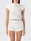 Jean Paul Gaultier White Cotton Crop T Shirt With Gaultier Logo