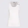 Jean Paul Gaultier Ribbed Texture Scoop Neck Sleeveless Top In White
