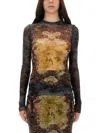Jean Paul Gaultier Graphic Print Long Sleeve Fitted Top In Multi
