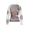 Jean Paul Gaultier Women Blurry Roses Medaillon Print Mesh Boat Neck Top In Multi