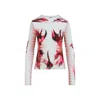 Jean Paul Gaultier Flower Body Morphing Mariniere Print Top In Multicolor