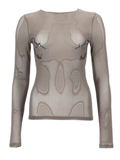Jean Paul Gaultier Elegant Gaultier Mini Top For Women In Brown