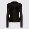 Jean Paul Gaultier Light Jersey Backless Top With Covered Cup Detail In Black