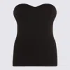Jean Paul Gaultier Fitted Wool-blend Ribbed Knit Top In Black