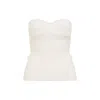 Jean Paul Gaultier Merino Wool Ribbed Stretch Strapless Top In White