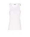 Jean Paul Gaultier Ribbed Texture Scoop Neck Sleeveless Top In White