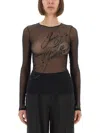 Jean Paul Gaultier Top The Sequin In Tulle Nero Donna