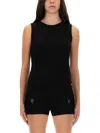 Jean Paul Gaultier Cotton Ribbed Tank Top With Lingerie Garter Clothing In Black