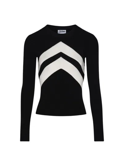 Jean Paul Gaultier Top With Transparent Chevron Black
