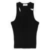 Jean Paul Gaultier Tank Top With Gold-tone Hardware And Ribbed Texture In Black
