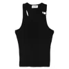 Jean Paul Gaultier Tank Top With Gold-tone Hardware And Ribbed Texture In Black