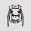 Jean Paul Gaultier Body Lace Mariniere Top In Multi
