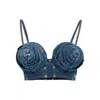 Jean Paul Gaultier Gathered Top With Strap Design And Structured Cups In Blue