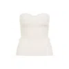 Jean Paul Gaultier Merino Wool Ribbed Stretch Strapless Top In White