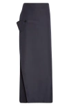 Jean Paul Gaultier Womens Navy The Wraparound Wide-leg Woven Pant Skirt In Blue