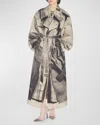 JEAN PAUL GAULTIER TRENCH TROMPE LOEIL BELTED OVERSIZED TRENCH COAT