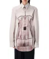 Jean Paul Gaultier Illusion Collared Graphic Print Shirt In Pink