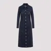 Jean Paul Gaultier Navy Blue Denim Trompe-lil Coat In Indigo Tabac