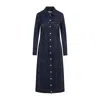 Jean Paul Gaultier Navy Blue Denim Trompe-lil Coat In Blue