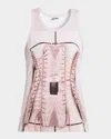 Jean Paul Gaultier Printed Ribbed Sleeveless Top