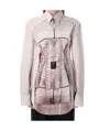 Jean Paul Gaultier Illusion Collared Graphic Print Shirt In Nude