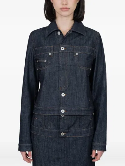 Jean Paul Gaultier Denim Jacket With Trompe Loeil Detail In Black