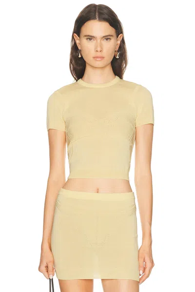 Jean Paul Gaultier Trompe L'oeil Lingerie Short Sleeve Top In Nude