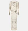 Jean Paul Gaultier Mesh Tatoo Mariner Long Dress In Multicoloured