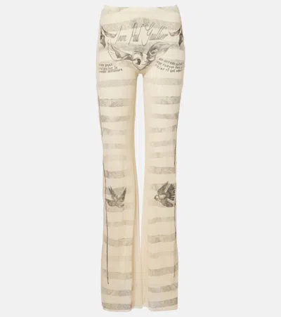 Jean Paul Gaultier Beige 'the Tattoo Marinière' Lounge Pants In Multi