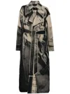 Jean Paul Gaultier Trench Trompe Loeil Belted Oversized Trench Coat In Multi