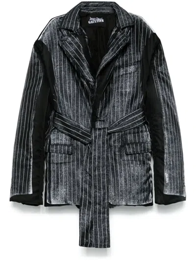 Jean Paul Gaultier Trompe-l'oeil Padded Jacket In Schwarz