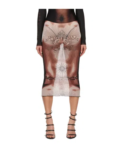 Jean Paul Gaultier Trompe L'oeil-print Pencil Skirt