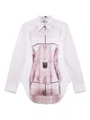 Jean Paul Gaultier Illusion Collared Graphic Print Shirt In Pink