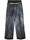 Jean Paul Gaultier Deceive Him# 039;eye Pinstripes Print Pants In Black