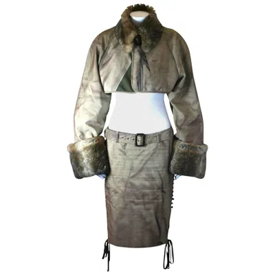 Pre-owned Jean Paul Gaultier Trompe L'oiel Trench "suit" In Gray