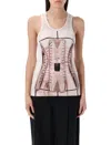 Jean Paul Gaultier Printed Ribbed Sleeveless Top