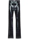 Jean Paul Gaultier Squeletor Flared Trousers In Black/navy/lightblue