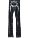 Jean Paul Gaultier Squeletor Flared Trousers In Black/navy/lightblue