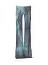 Jean Paul Gaultier Printed Flared-leg Mesh Trousers In Blue