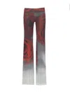 Jean Paul Gaultier Floral Mesh Flared Trousers Stretch In Multi