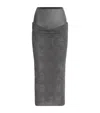 Jean Paul Gaultier Check Layered Mesh Maxi Skirt In Gray