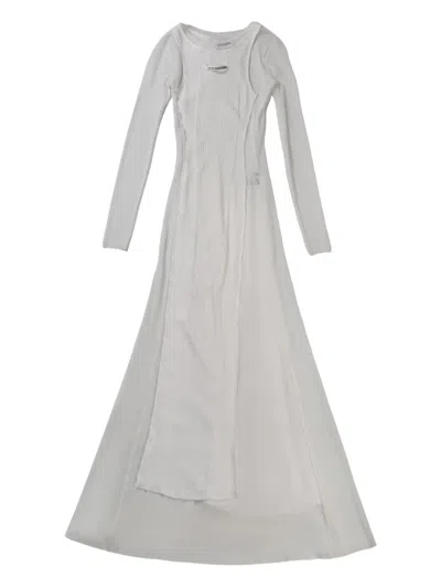 Jean Paul Gaultier Tulle-panelled Dress In White