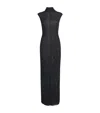 Jean Paul Gaultier Tulle Sequin-branded Maxi Dress In Black